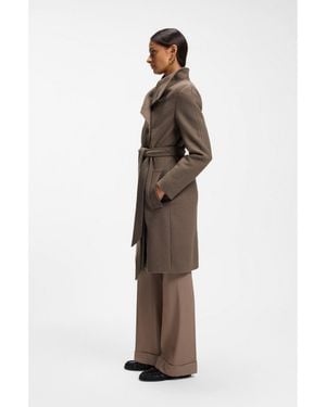 BOSS Belted Double-Breasted Coat - Brown