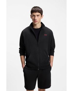 HUGO Waffle-Jacquard Jacket - Black
