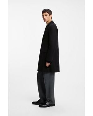 HUGO Slim-Fit Coat With Three-Button Closure - Black