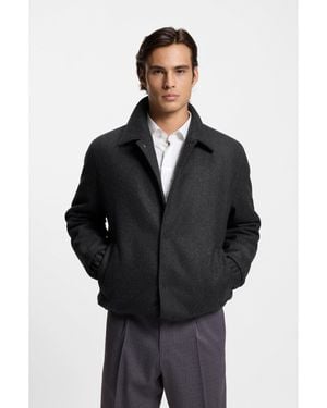 HUGO Regular-Fit Padded Coach Jacket - Black