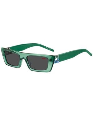 HUGO Acetate Sunglasses With Stacked Logos - Green