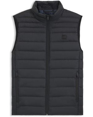BOSS Packable Slim-Fit Gilet With Water-Repellent Mixed Quilting - Blue