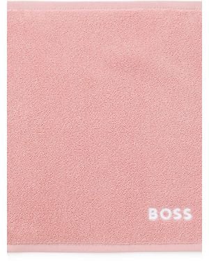 BOSS Toalla De Cara En Algodón Con Logo Bordado En Contraste - Rosa