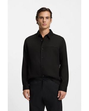 HUGO Oversized-Fit Overshirt - Black