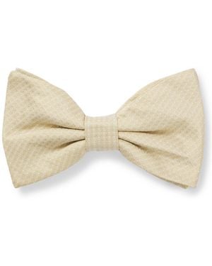HUGO Silk Bow Tie With Jacquard Pattern - White
