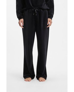 BOSS Velour Tracksuit Bottoms With Satin Inserts - Black