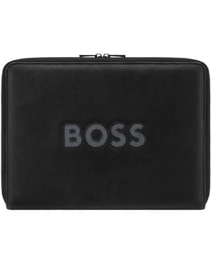 BOSS Carpeta Organizadora A4 De Piel Sintética Con Logo De Malla - Negro