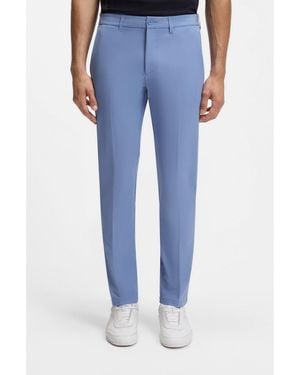 BOSS Slim-Fit Technical Trousers With Four-Way Stretch - Blue
