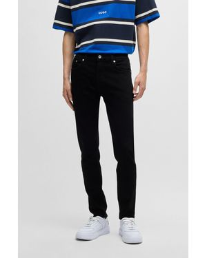 HUGO Extra-slim-fit Jeans In Black Stretch Denim