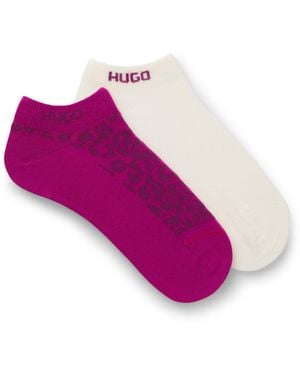 HUGO Set Van Twee Paar Enkelsokken Van Een Katoenmix - Roze