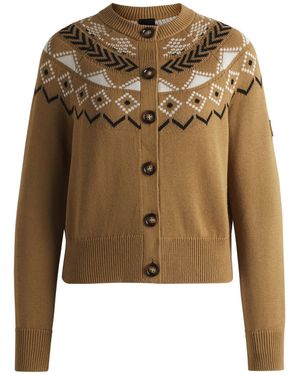 BOSS Equestrian Cardigan With Knitted Pattern - Green