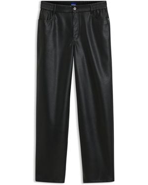 HUGO Pantalones Relaxed Fit De Piel Sintética Con Bolsillos Cosidos - Gris