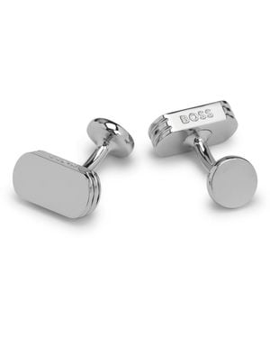 BOSS Cufflinks With Engraved Logo - Metallic