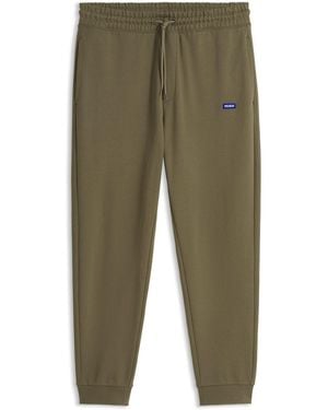 HUGO Pantalones De Chándal En Felpa De Algodón Con Aplique De Logo - Verde