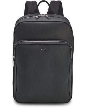 BOSS Rucksack Aus Recyceltem Leder - Schwarz