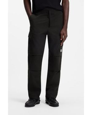 HUGO Relaxed-Fit Cargo Trousers - Black