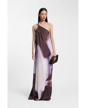 BOSS One-Shoulder Dress With Floral Print - Purple