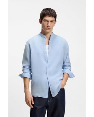 HUGO Slim-Fit Linen Shirt - White
