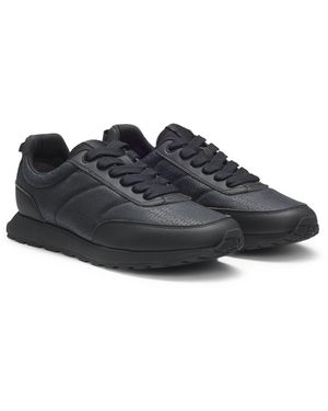 HUGO Low-Top Trainers With Monogrammed Uppers - Black