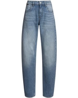 BOSS Jeans Van Stevig Blauw Denim Met Taps Toelopende Pijpen