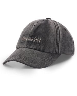 HUGO Cotton-Twill Cap With Embroidered Slogan - Grey