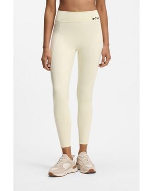 BOSS Active Performance-Stretch Leggings With Moisture Management - Natural