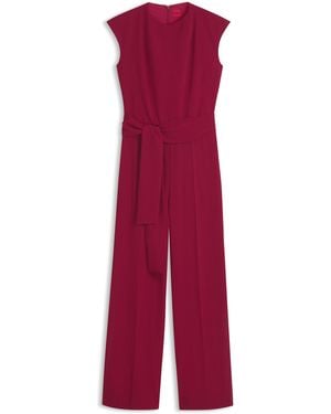 HUGO Jumpsuit Van Crêpe Met Riem - Rood