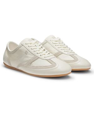 HUGO Low-Top Trainers With Leather And Suede - White