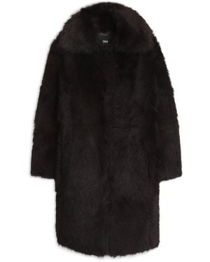BOSS Regular-Fit Mantel Aus Lammfell Mit Verstellbarem Magnetischem Kragen - Schwarz