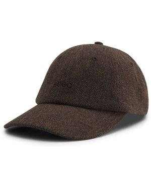 HUGO Twill Cap With Herringbone Pattern - Brown