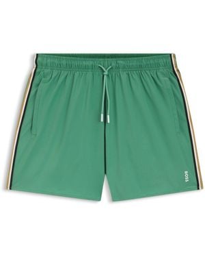 BOSS Badeshorts Mit Signature-Streifen Und Logo - Grün