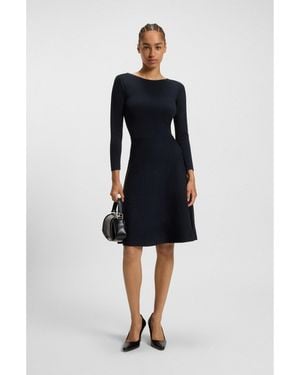 BOSS Knitted Dress With Subtle Sparkle - Blue
