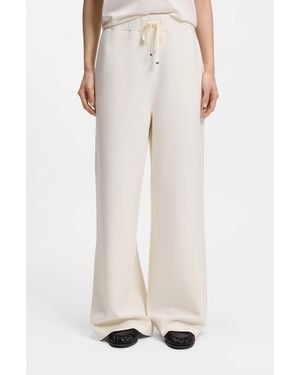 BOSS Relaxed-Fit Tracksuit Bottoms With Double B Monogram - White