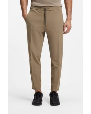 BOSS Tapered-Fit Trousers - Natural