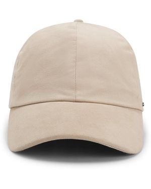 BOSS Cap Aus Baumwoll-Gabardine Mit Schirm Aus Veloursleder - Natur