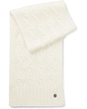 BOSS Equestrian Cable-Knit Scarf - White