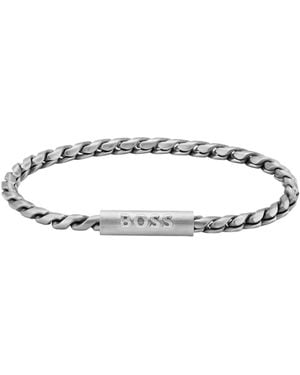 BOSS Tone Cuff With Braided Chain - White