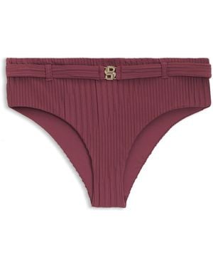 BOSS Plissébikinibroekje Met Double B-Monogram - Paars