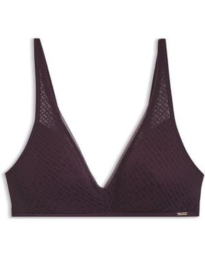 BOSS Bralette Met Monogramkant - Paars