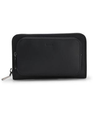 BOSS Leren Heuptasje Met Kaartsleuven Aan De Binnenkant - Zwart