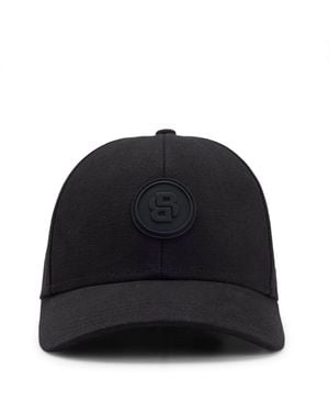 BOSS Pet Van Katoenen =Canvas Met Double B-Monogrampatch - Zwart
