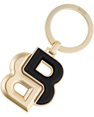 BOSS Key Ring With And-Tone Double B Monogram - Metallic