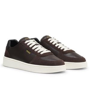 HUGO Leder-Sneakers - Schwarz