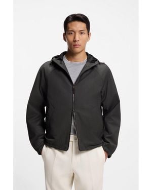 BOSS Hooded Windbreaker - Black