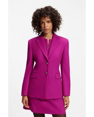 HUGO Regular-Fit Blazer With Metal Buttons - Purple