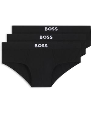 BOSS Paquete De Tres Bragas De Talle Bajo En Algodón Elástico - Negro
