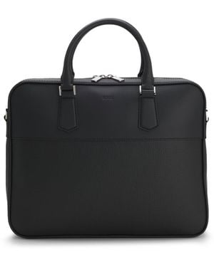 BOSS Leather Document Case With Plain And Grained Finishes - Black