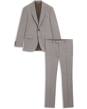 BOSS Regular-Fit Pak Van Geruite Scheerwol - Grijs
