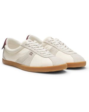 HUGO Lowtop Sneakers Mit Veloursleder-Details - Weiß