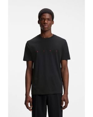 HUGO Cotton-Jersey T-Shirt With Logo Detail - Black